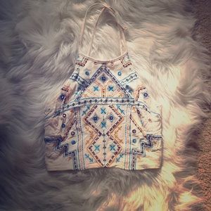 Vintage Aztec design crop top